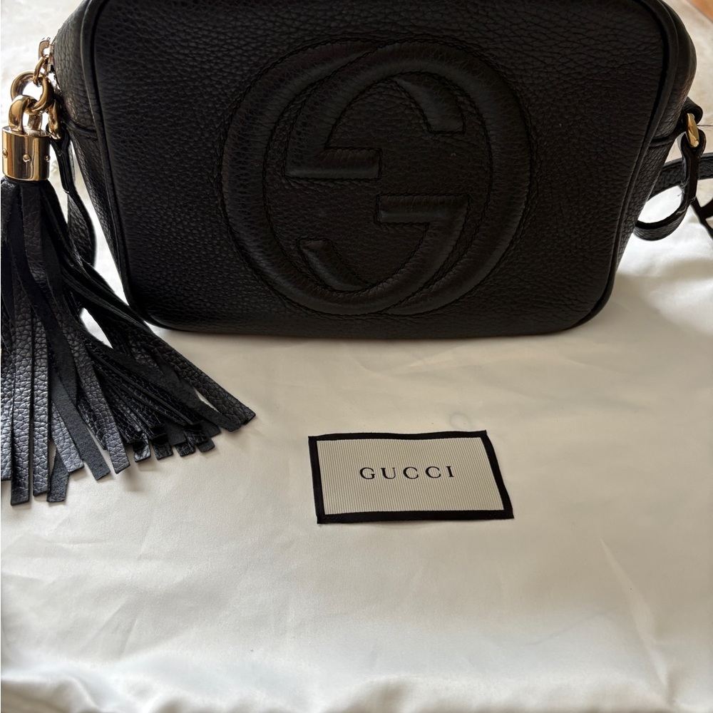 Gucci Black Pebbled Leather Disco Crossbody Bag - Picture 3 of 6